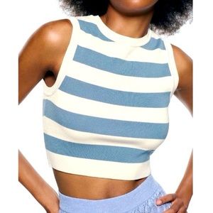 Zara blue and white striped tank top